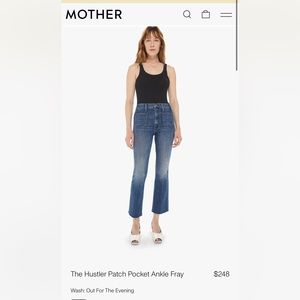 Mother The Hustler Patch Pocket Ankle Fray Jeans 26